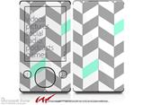 Chevrons Gray And Seafoam - Decal Style skin fits Zune 80/120GB  (ZUNE SOLD SEPARATELY)