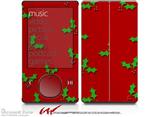 Holly Leaves on Red - Decal Style skin fits Zune 80/120GB  (ZUNE SOLD SEPARATELY)