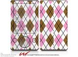 Argyle Pink and Brown - Decal Style skin fits Zune 80/120GB  (ZUNE SOLD SEPARATELY)