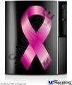 Sony PS3 Skin - Hope Breast Cancer Pink Ribbon on Black