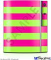 Sony PS3 Skin - Psycho Stripes Neon Green and Hot Pink