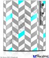 Sony PS3 Skin - Chevrons Gray And Aqua