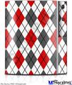 Sony PS3 Skin - Argyle Red and Gray