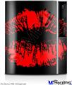 Sony PS3 Skin - Big Kiss Red on Black