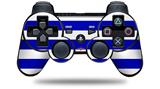 Sony PS3 Controller Decal Style Skin - Psycho Stripes Blue and White (CONTROLLER NOT INCLUDED)