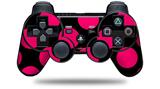 Sony PS3 Controller Decal Style Skin - Kearas Polka Dots Pink On Black (CONTROLLER NOT INCLUDED)