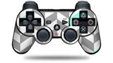 Sony PS3 Controller Decal Style Skin - Chevrons Gray And Seafoam (CONTROLLER NOT INCLUDED)