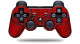 Sony PS3 Controller Decal Style Skin - Folder Doodles Red (CONTROLLER NOT INCLUDED)