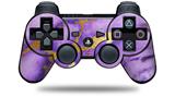 Sony PS3 Controller Decal Style Skin - Purple and Gold Gilded Marble (CONTROLLER NOT INCLUDED)