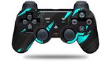 Sony PS3 Controller Decal Style Skin - Jagged Camo Neon Teal (CONTROLLER NOT INCLUDED)