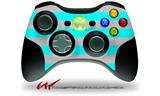 XBOX 360 Wireless Controller Decal Style Skin - Psycho Stripes Neon Teal and Gray (CONTROLLER NOT INCLUDED)