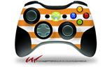 XBOX 360 Wireless Controller Decal Style Skin - Psycho Stripes Orange and White (CONTROLLER NOT INCLUDED)