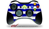 XBOX 360 Wireless Controller Decal Style Skin - Psycho Stripes Blue and White (CONTROLLER NOT INCLUDED)