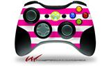 XBOX 360 Wireless Controller Decal Style Skin - Psycho Stripes Hot Pink and White (CONTROLLER NOT INCLUDED)