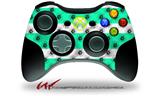 XBOX 360 Wireless Controller Decal Style Skin - Kearas Daisies Stripe Sea Foam (CONTROLLER NOT INCLUDED)