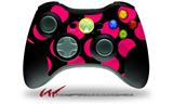 XBOX 360 Wireless Controller Decal Style Skin - Kearas Polka Dots Pink On Black (CONTROLLER NOT INCLUDED)