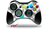 XBOX 360 Wireless Controller Decal Style Skin - Chevrons Gray And Aqua (CONTROLLER NOT INCLUDED)