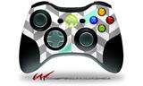 XBOX 360 Wireless Controller Decal Style Skin - Chevrons Gray And Seafoam (CONTROLLER NOT INCLUDED)