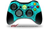 XBOX 360 Wireless Controller Decal Style Skin - Folder Doodles Neon Teal (CONTROLLER NOT INCLUDED)