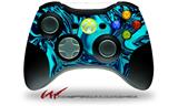 Decal Skin compatible with XBOX 360 Wireless Controller Liquid Metal Chrome Neon Blue (CONTROLLER NOT INCLUDED)