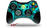 Decal Skin compatible with XBOX 360 Wireless Controller Liquid Metal Chrome Neon Teal (CONTROLLER NOT INCLUDED)