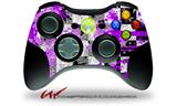 XBOX 360 Wireless Controller Decal Style Skin - Purple Checker Skull Splatter (CONTROLLER NOT INCLUDED)