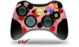 XBOX 360 Wireless Controller Decal Style Skin - Lots of Dots Red on Pink (CONTROLLER NOT INCLUDED)
