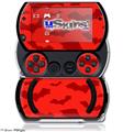 Deathrock Bats Red - Decal Style Skins (fits Sony PSPgo)