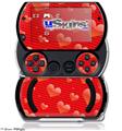 Glass Hearts Red - Decal Style Skins (fits Sony PSPgo)