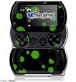 Lots of Dots Green on Black - Decal Style Skins (fits Sony PSPgo)