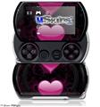 Glass Heart Grunge Hot Pink - Decal Style Skins (fits Sony PSPgo)