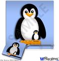 Decal Skin compatible with Sony PS3 Slim Penguins on Blue