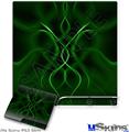 Decal Skin compatible with Sony PS3 Slim Abstract 01 Green