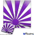 Decal Skin compatible with Sony PS3 Slim Rising Sun Japanese Purple