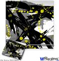 Decal Skin compatible with Sony PS3 Slim Abstract 02 Yellow