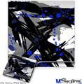 Decal Skin compatible with Sony PS3 Slim Abstract 02 Blue