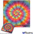 Decal Skin compatible with Sony PS3 Slim Tie Dye Swirl 102