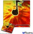 Decal Skin compatible with Sony PS3 Slim Tie Dye Music Note 100
