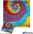 Decal Skin compatible with Sony PS3 Slim Tie Dye Swirl 108