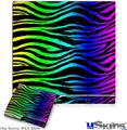 Decal Skin compatible with Sony PS3 Slim Rainbow Zebra