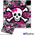 Decal Skin compatible with Sony PS3 Slim Splatter Girly Skull