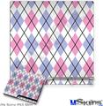 Decal Skin compatible with Sony PS3 Slim Argyle Pink and Blue