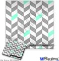 Decal Skin compatible with Sony PS3 Slim Chevrons Gray And Seafoam