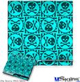 Decal Skin compatible with Sony PS3 Slim Skull Patch Pattern Blue