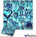 Decal Skin compatible with Sony PS3 Slim Scene Kid Sketches Blue