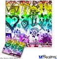 Decal Skin compatible with Sony PS3 Slim Scene Kid Sketches Rainbow