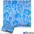 Decal Skin compatible with Sony PS3 Slim Skull Sketches Blue