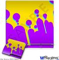 Decal Skin compatible with Sony PS3 Slim Drip Purple Yellow Teal