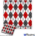 Decal Skin compatible with Sony PS3 Slim Argyle Red and Gray