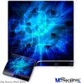 Decal Skin compatible with Sony PS3 Slim Cubic Shards Blue